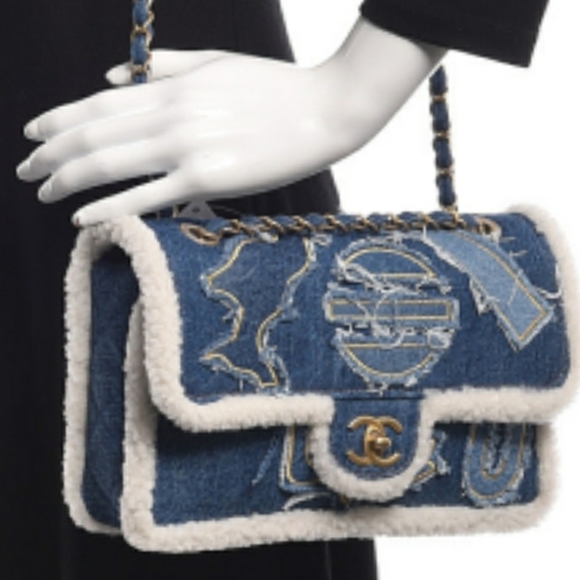 CHANEL Handbags - Chanel denim Egyptian Hieroglyph Flap Bag Shearlin